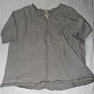 Blu Pepper Black and White Striped Top